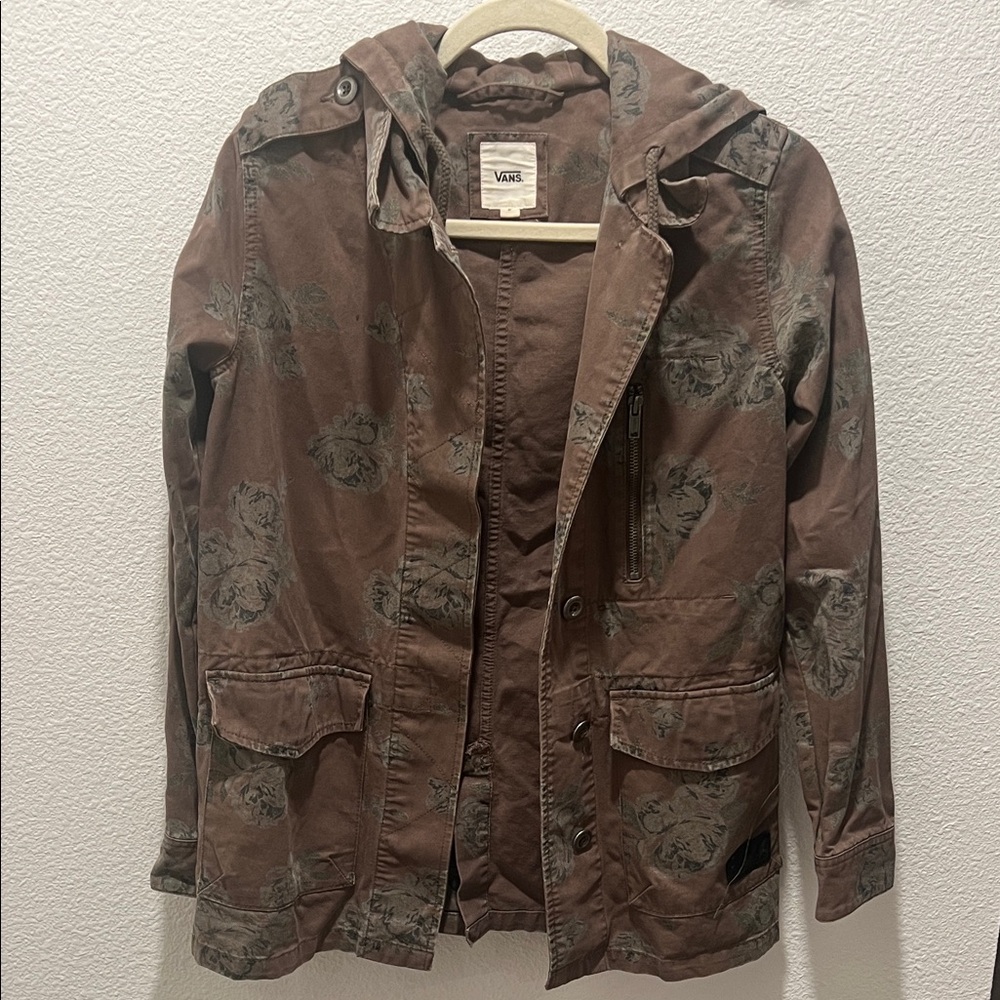 Vans Brown Jacket with Floral Design